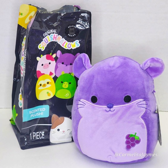 🖤 ZERGMAN 🐭 Purple Grape Scented Chinchilla SELECT SERIES Squishmallow NWT 🖤 - Picture 1 of 9
